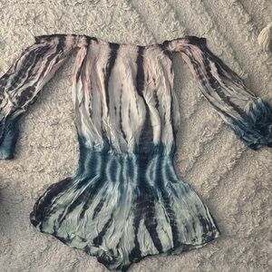Stylish Tie-Dye Off-Shoulder Romper